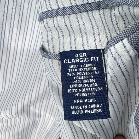 Stafford Essentials Sport Coat Mens 42R Blue Classic Fit Two Button Blazer‎ - Picture 6 of 7